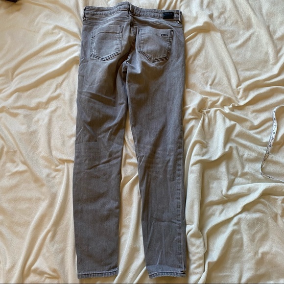 Zara Basic Z1975 Denim Grey Skinny Jeans Distressed Sz US 10 Low Rise Festival - Picture 2 of 11